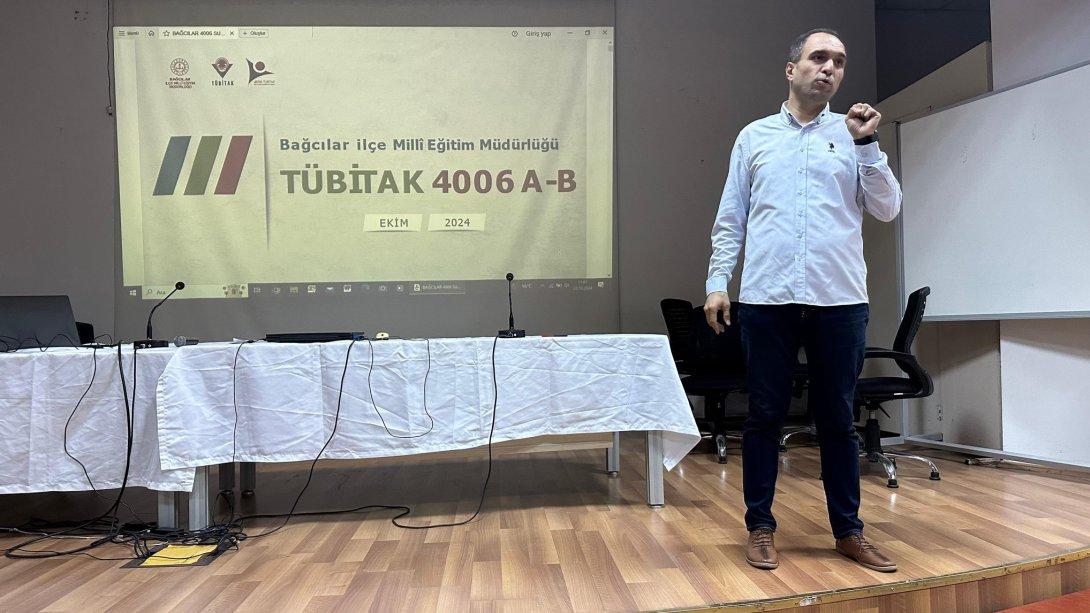 2024-2025 Eğitim Öğretim Yılı TÜBİTAK 4006 A-B Bilim Fuarları Sene Başı İstişare ve Bilgilendirme Toplantısı Bağcılar MTAL'de Şube Müdürümüz Özkan BOYACI ve İlçe MEM ARGE Proje Koordinatörümüz Kürşat OTLU'nun Sunumu ile Yapıldı.